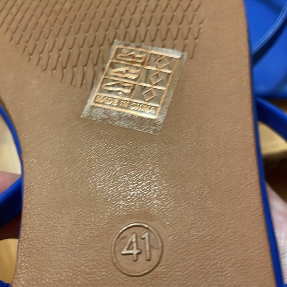 JMGXY Slides Sandal Womens 9.5 Flat Blue Casual Slip On Square Toe Shoe 41 - Picture 8 of 8